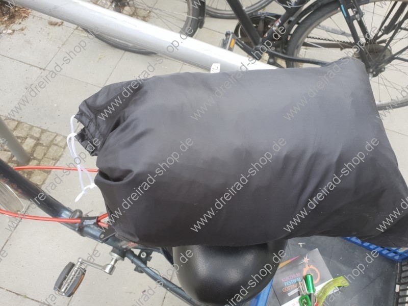 Große robuste Wetterschutzplane für Dreirad Erwachsene Farbe schwarz mit Beutel 