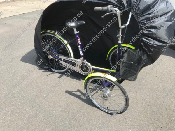 Wetterschutzplane für Erwachsenen Dreirad Farbe Schwarz mit Trike